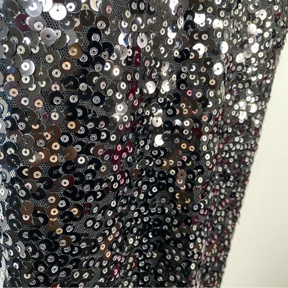 Lulus Sequined Backless Mini Dress Black Silver Size Large - Picture 6 of 16